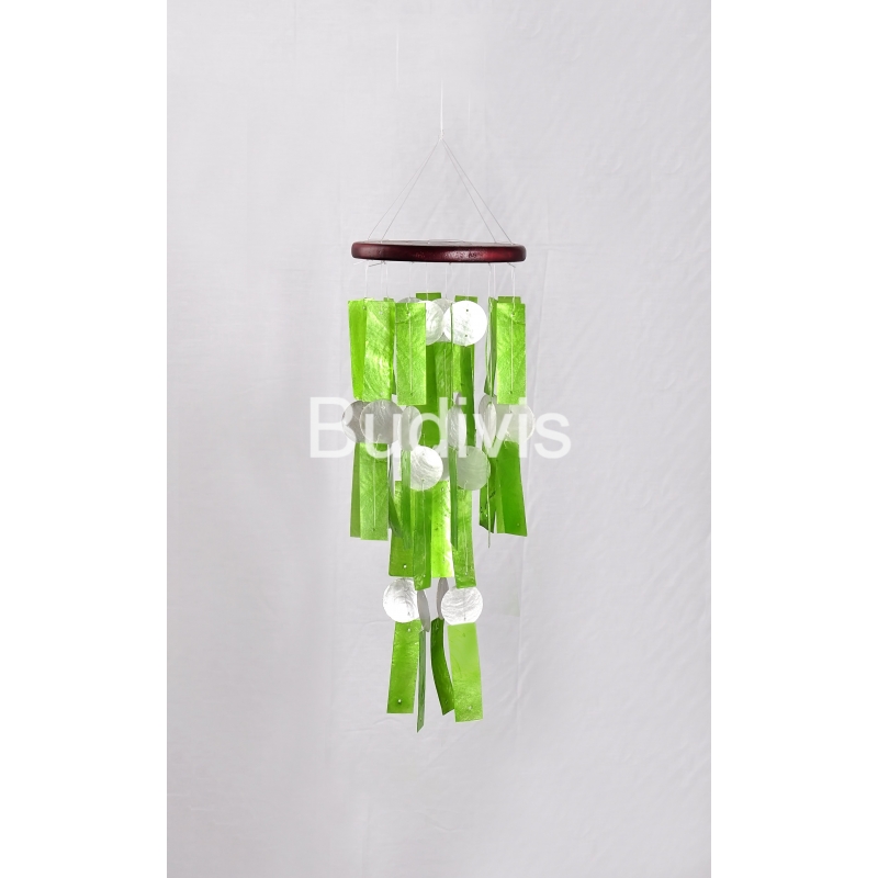 Green Rectangle Capiz Wind Chimes Home Crafting