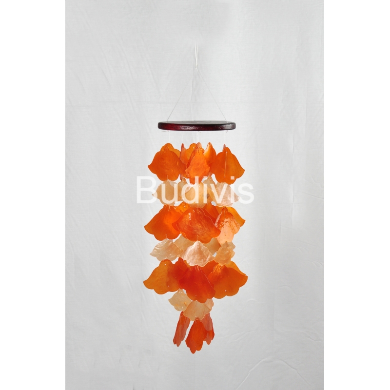 Orange Angels Trumpet Flower Capiz Wind Chimes