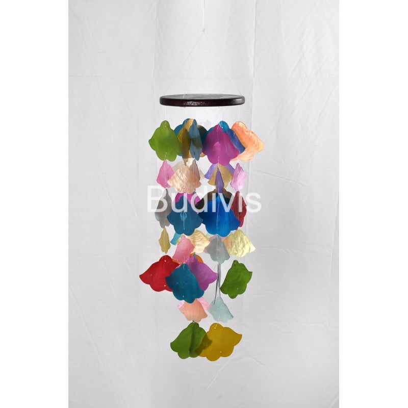 Multi Color Capiz Wind Chimes Flower Shape