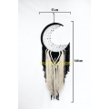 Black And White Crescent Moon  Macrame Wall Hanging Dreamcatcher