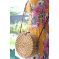 Best Selling Natural Stripe Round Rattan Bag