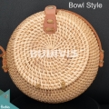 Bowl Style Rattan Bag With Plain Brown Color