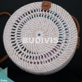 Top Model White Rattan Bag With Double Spiral Hand Woven