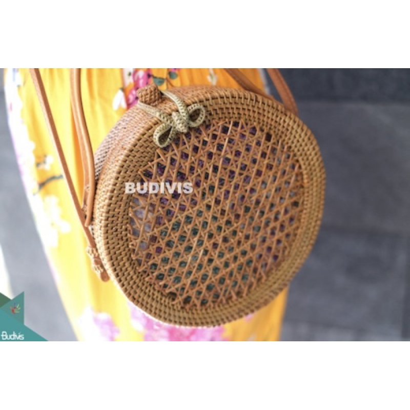 Rattan Grass Bag ,Shoulder Bags With Leather Straps