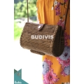 Sibuyan Brown Bali Rattan Bag With Stand , Hand Woven Rattan Bag