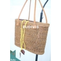 Handmade Woven Ata Grass Rattan Purse, Basket