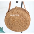 Classic Natural Rattan Round Hand Bag