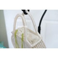 White Color Rattan Handwoven Hand Bag