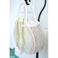 White Color Rattan Handwoven Hand Bag