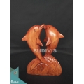 Bali Manufacturer Wood Carved Dolphin Couple Wholesale