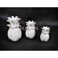 White Pineapple Wood Carved Indor / Outdor Decoration