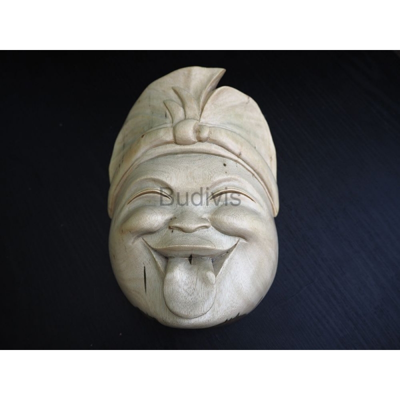 Balinese Style Funny Face Wooden Mask Decoration