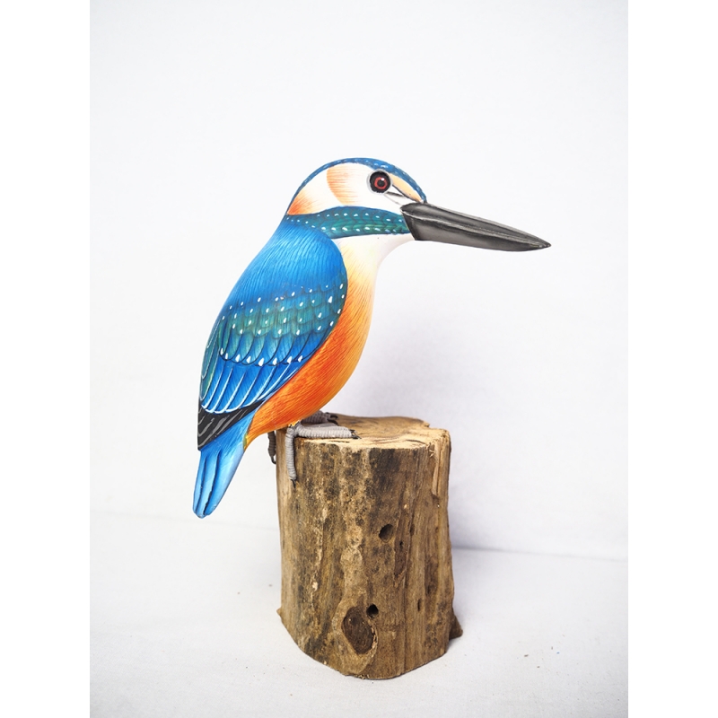 Realistic Wooden Bird Common Kingfisher