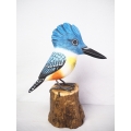 Realistic Wooden Bird Belted Kingfisher