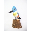 Realistic Wooden Bird Belted Kingfisher