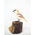 Realistic Wooden Bird Great Sparrow