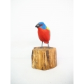 Realistic Wooden Bird Painted Bunting