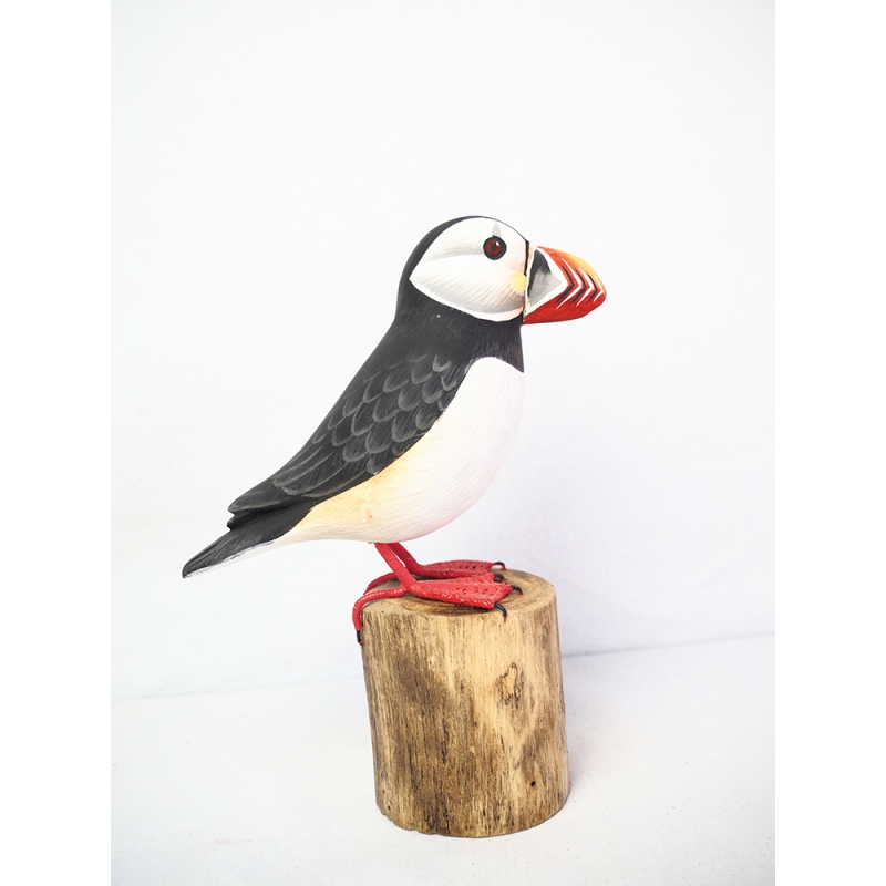 Realistic Wooden Bird Atlantic Puffin