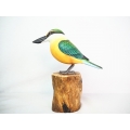 Realistic Wooden Bird Scared Kingfisher