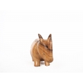 Wooden Rhinoceros Model Mini Home Decoration