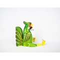 Supplier Set Wooden Statue Animal Model, Green Parrot