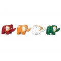 Wholesale Wooden Animal Figurine Elephant Model Set 4