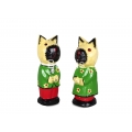 Wholesale Wooden Animal Figurine Dog Model Set 2