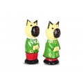 Wholesale Wooden Animal Figurine Dog Model Set 2