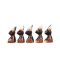 Wholesale Wooden Animal Figurine Rabbit Model Set 5