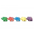 Wholesale Wooden Animal Figurine Elephant Model Set 5