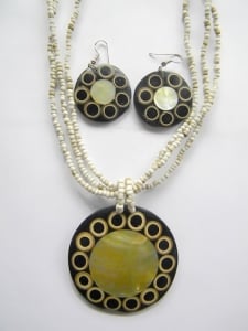 Bali Necklace Bead Pendant Set Made in Bali
