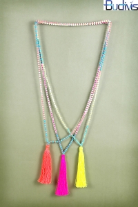 Beaded Tassel Necklace Crystal