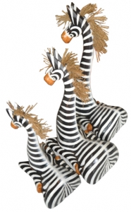 Zebra sitting Set of 3