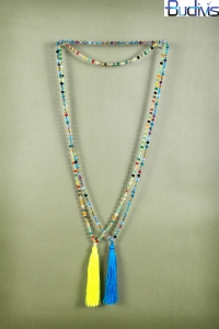 Beaded Tassel Necklace Crystal