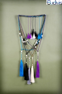 Beaded Tassel Necklace Crystal