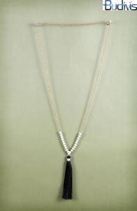 Long Chain Crystal Tassel Necklace