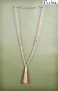 Long Crystal Rudraksha Tassel Necklace
