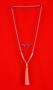 Long Beaded Crystal Tassel Necklaces Pearl