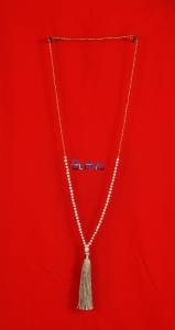 Long Crystal Tassel Necklaces Mini Pearl