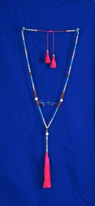 Long Crystal Tassel Necklaces Pearl Rudraksha