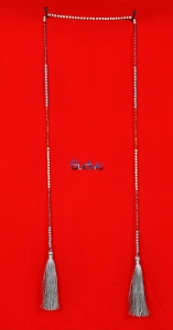 Long Beaded Crystal Lariat Tassel Necklaces