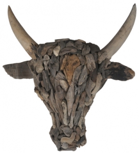 Head Cow Recycled Driftwood