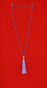 Long Beaded Tassel Necklaces with White Pearl