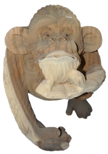 Wood Carving Monkey Statue