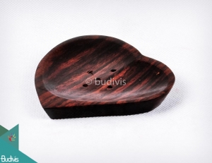 Wooden Incense Standing Place Heart Small