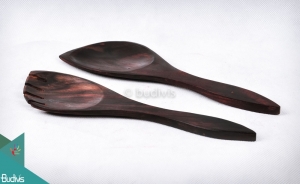Wooden Rice And Soup Spoon Set 2 Pcs Big