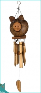 Top Selling Outdoor Hanging Coco Pig Bamboo Wind Chimes