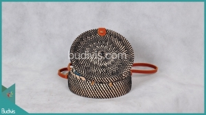 Production Round Bag Black Synthetic Rattan