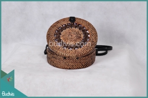 Best Round Bag Antique Black Painting Rattan