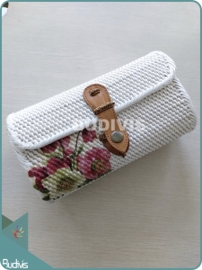 Rosa Multiflora Flower Hand Painted Mini Rattan Sling Bag